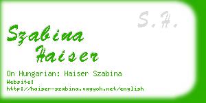 szabina haiser business card